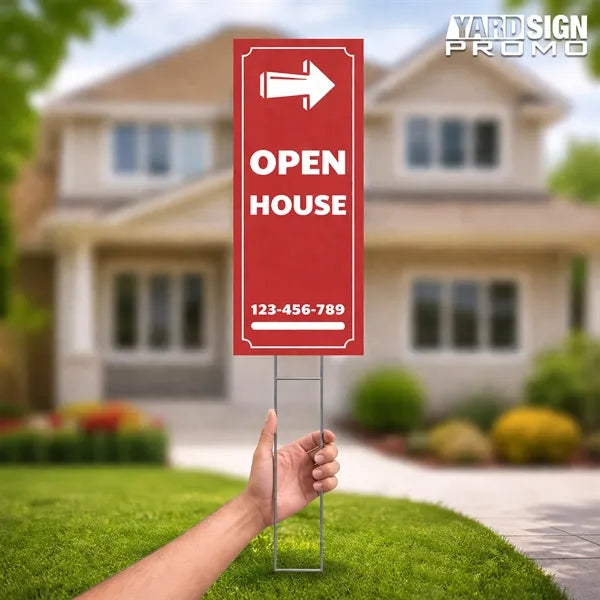 9x24 Custom Outdoor Yard Signs Red Open House
