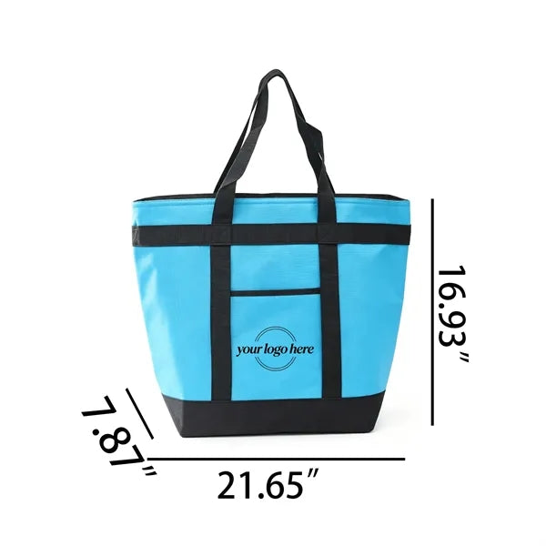Large Insulated Picnic Cooler Tote Bag with Front Pocket