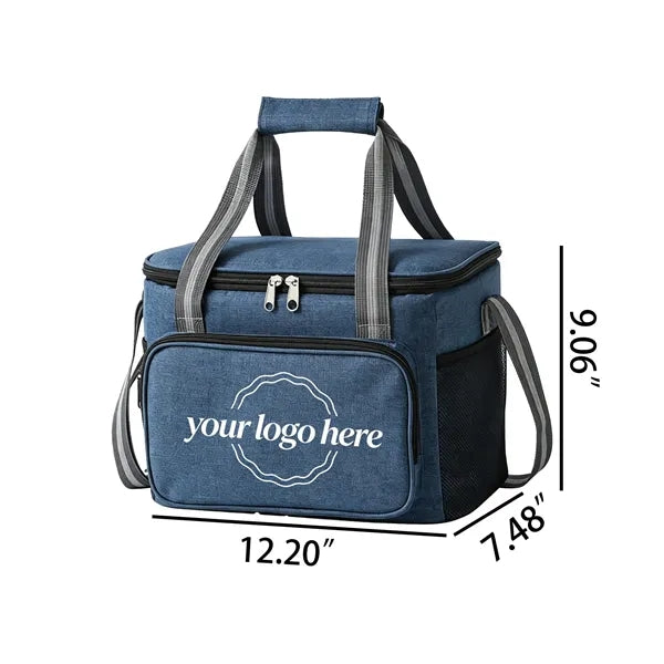 Large Insulated Lunch Bag Oxford Tote Cooler with Side Pocke