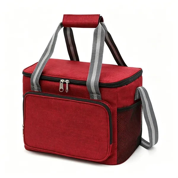 Large Insulated Lunch Bag Oxford Tote Cooler with Side Pocke
