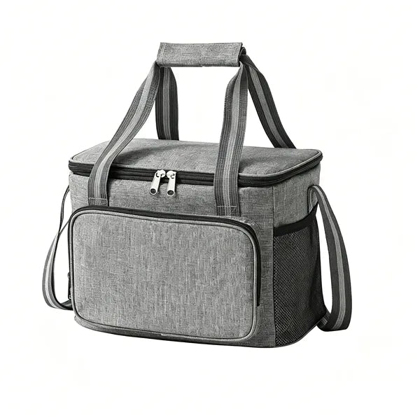 Large Insulated Lunch Bag Oxford Tote Cooler with Side Pocke