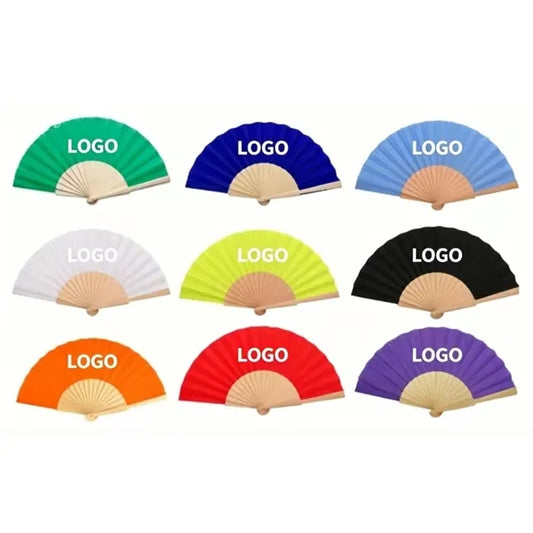 9'' Eco-Friendly Folding Manual Wood Hand Fan With Cork Fab