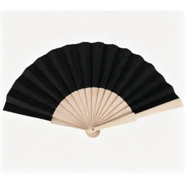 9'' Eco-Friendly Folding Manual Wood Hand Fan With Cork Fab