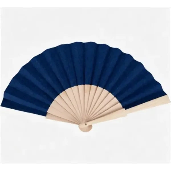 9'' Eco-Friendly Folding Manual Wood Hand Fan With Cork Fab