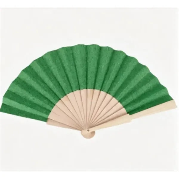 9'' Eco-Friendly Folding Manual Wood Hand Fan With Cork Fab