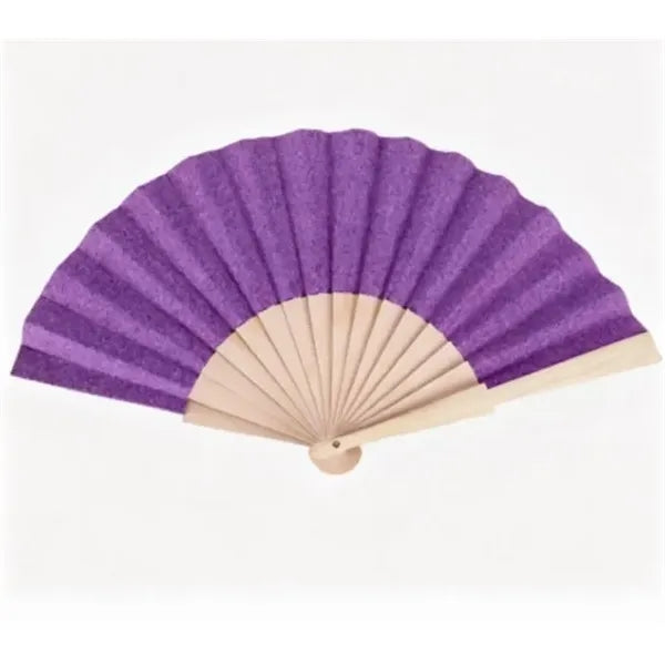9'' Eco-Friendly Folding Manual Wood Hand Fan With Cork Fab