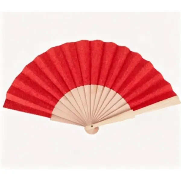 9'' Eco-Friendly Folding Manual Wood Hand Fan With Cork Fab