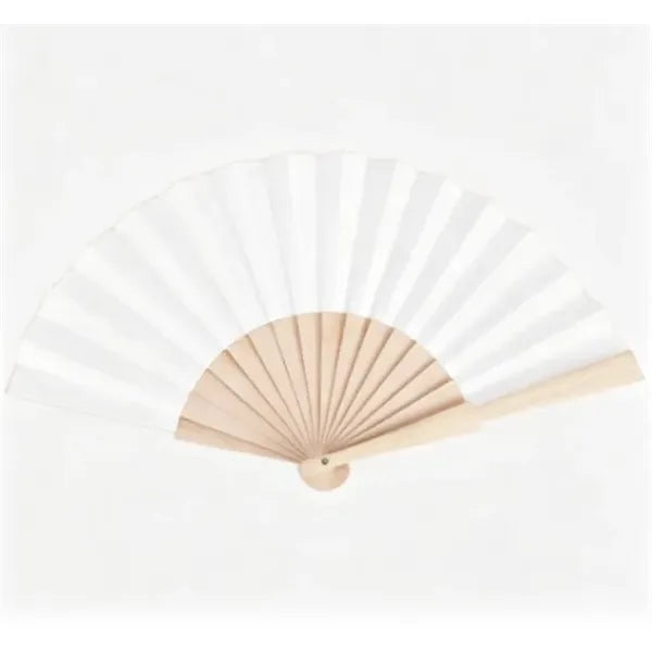 9'' Eco-Friendly Folding Manual Wood Hand Fan With Cork Fab