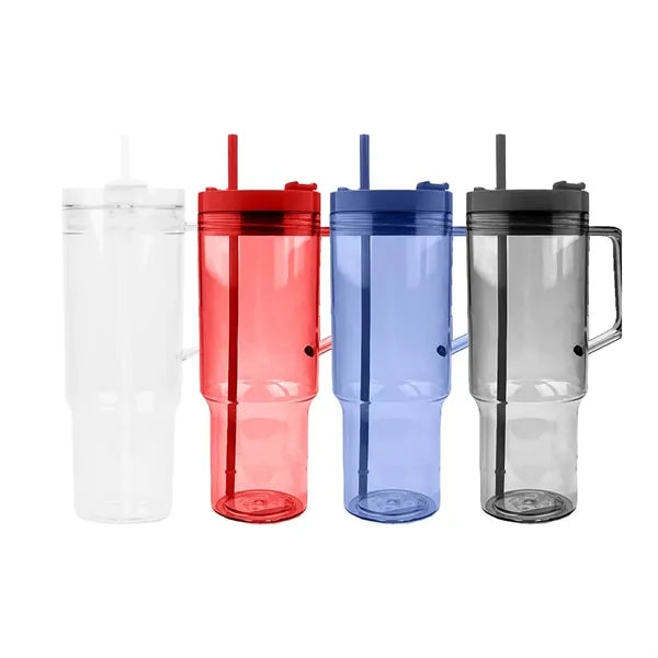 45 oz. Large Plastic Tumbler with Handle & Straw