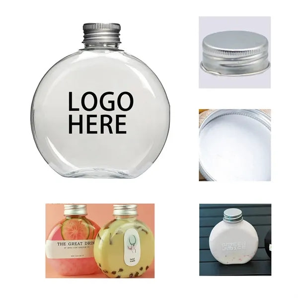 10oz Disposable Flat Round Plastic Beverage Bottles