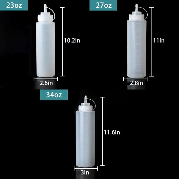 34oz Pointed Nozzle Squeeze Sauce Bottles