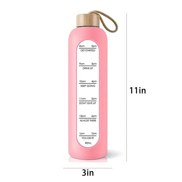 34 OZ. Rope Wrapped Bamboo Lid Borosilicate Glass Cup