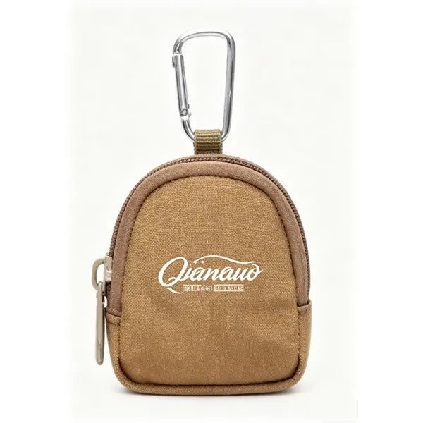 Branded Canvas Key & Earbud Pouch