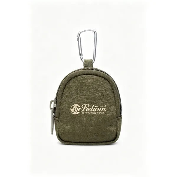 Branded Canvas Key & Earbud Pouch