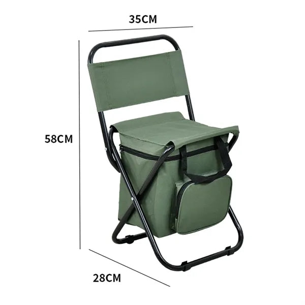 Portable Folding Fishing Chair With Insulated Cooler