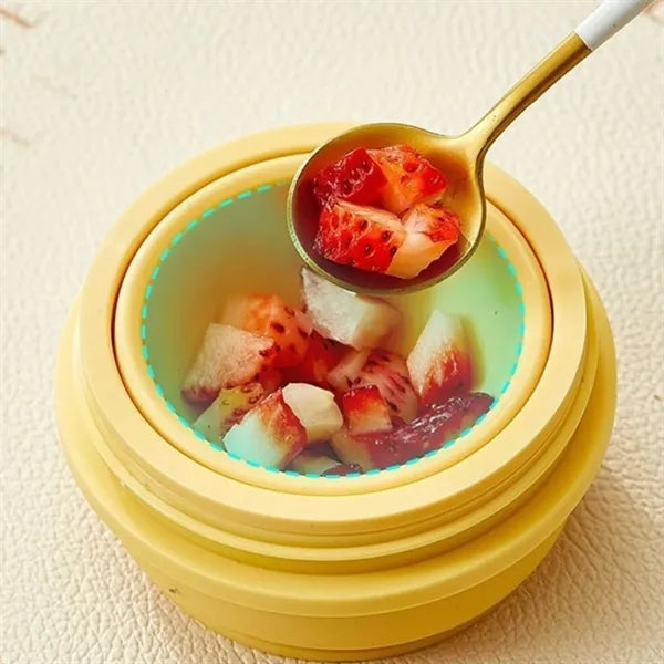 Collapsible Silicone Ice Cup With Straw