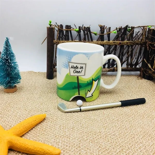 Pitch Putt ceramic mug W/Pen And Mini Golf Ball