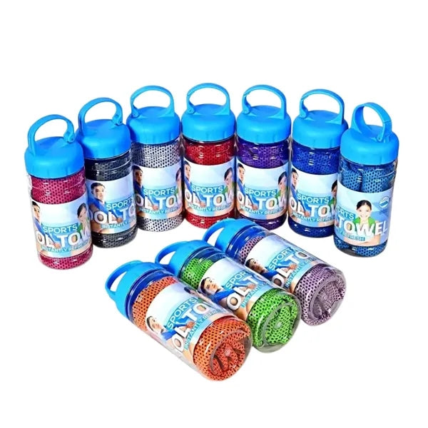 Breathable Soft Cooling Towels with Portable Bottle