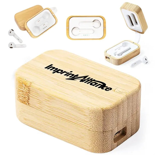 Bamboo Wireless Earbuds with Charging Case