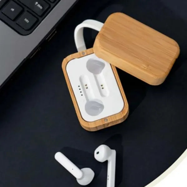 Bamboo Wireless Earbuds with Charging Case