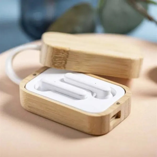 Bamboo Wireless Earbuds with Charging Case