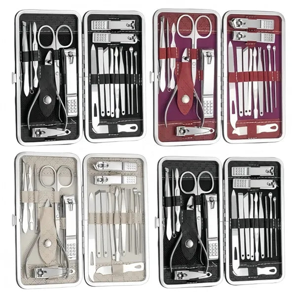 19Pcs Manicure Pedicure Set, Nail Kit with Storage Case