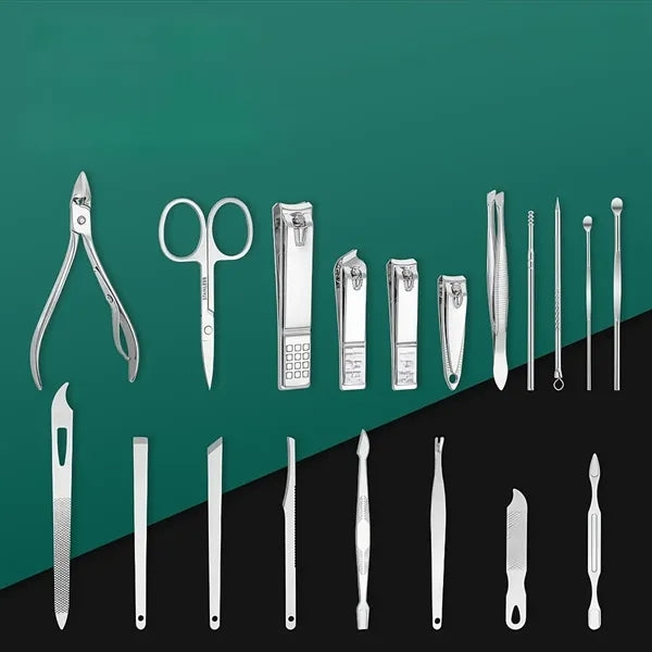 19Pcs Manicure Pedicure Set, Nail Kit with Storage Case