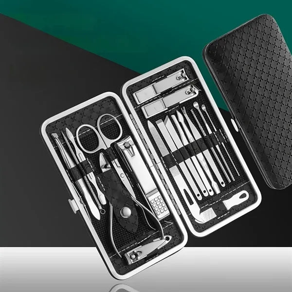 19Pcs Manicure Pedicure Set, Nail Kit with Storage Case