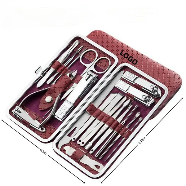 19Pcs Manicure Pedicure Set, Nail Kit with Storage Case