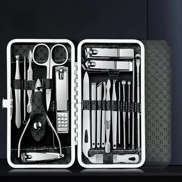 19Pcs Manicure Pedicure Set, Nail Kit with Storage Case