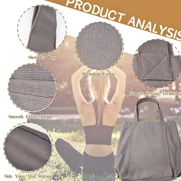 Canvas Yoga Mat Storage Tote Bag