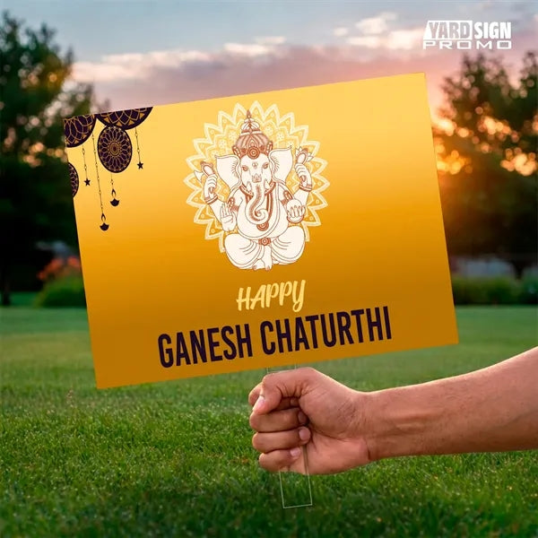 24x18 Custom Outdoor Yard Signs Happy Ganesh Chaturthi