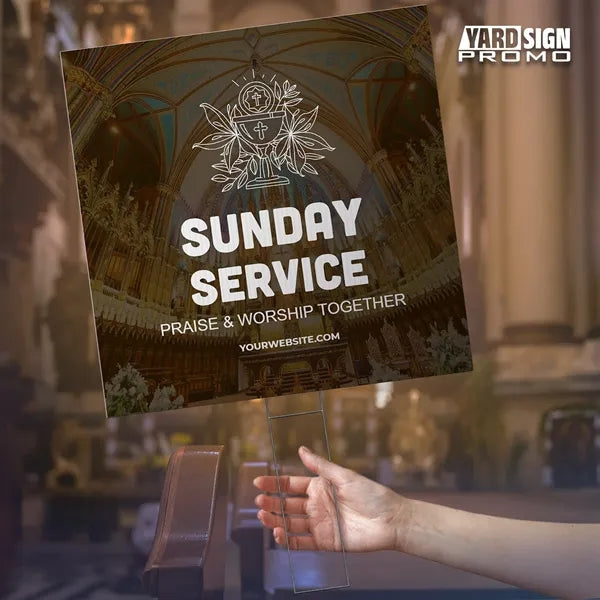 24x24 Custom Outdoor Yard Signs Sunday Service