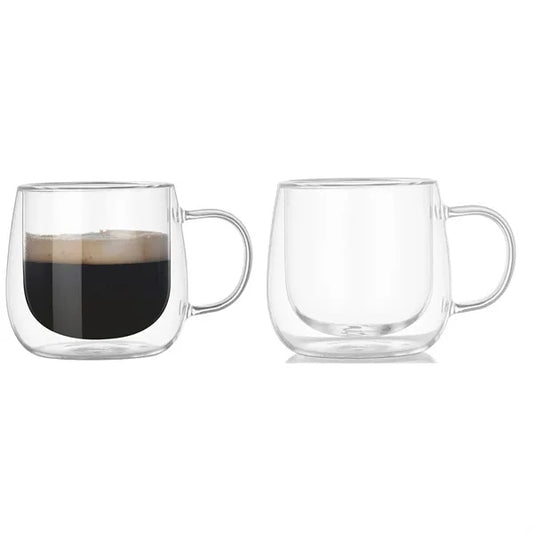 10 Oz Double Wall Glass Coffee Mug