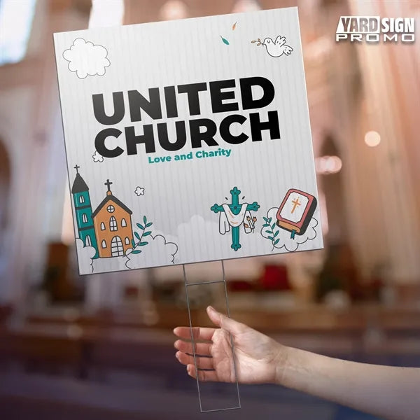 12x12 Custom Outdoor Yard Signs United Church