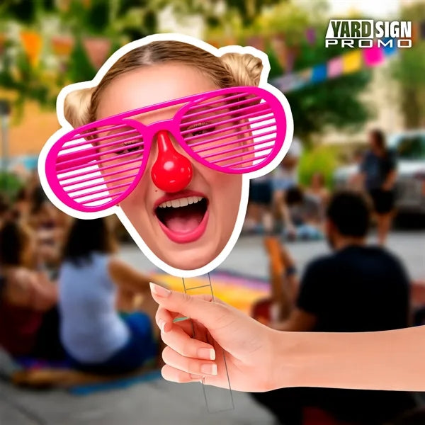 18x12 Custom Big Head Cutouts Party Glass