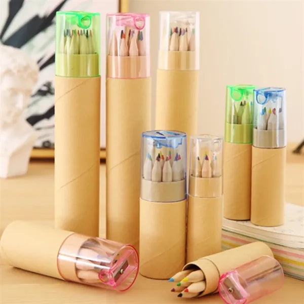 12 Colored Pencil Kit with Built In Sharpener