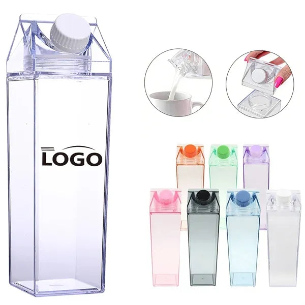17OZ Transparent Square Plastic Milk Cup