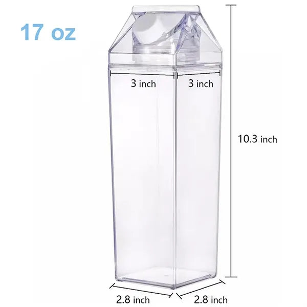 17OZ Transparent Square Plastic Milk Cup