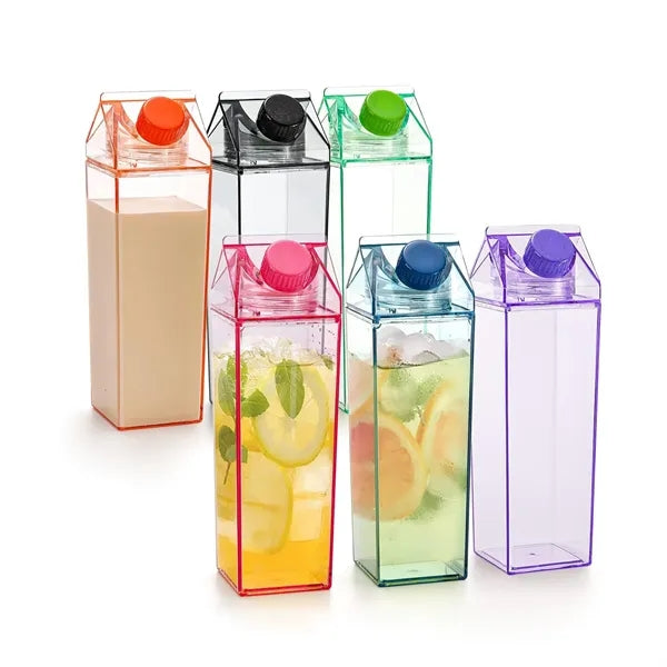 17OZ Transparent Square Plastic Milk Cup