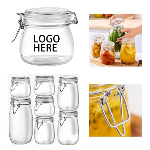 17oz Airtight Glass Food Storage Jar with Snap Lock