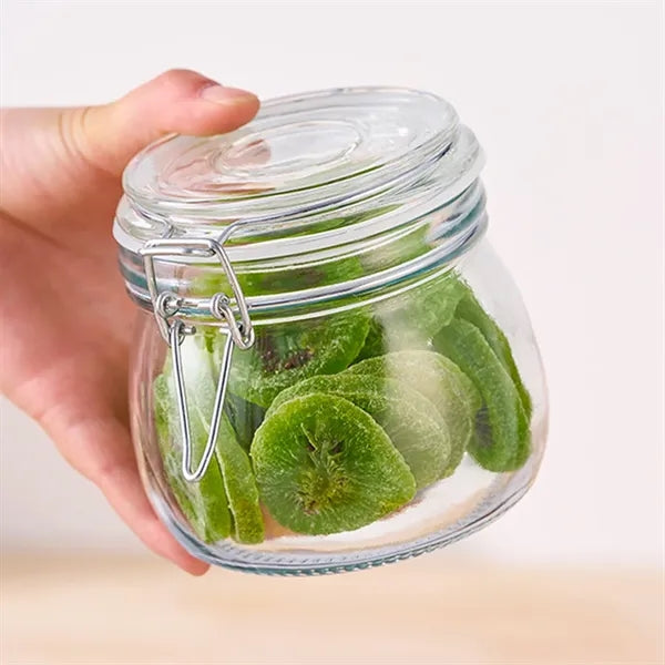 17oz Airtight Glass Food Storage Jar with Snap Lock