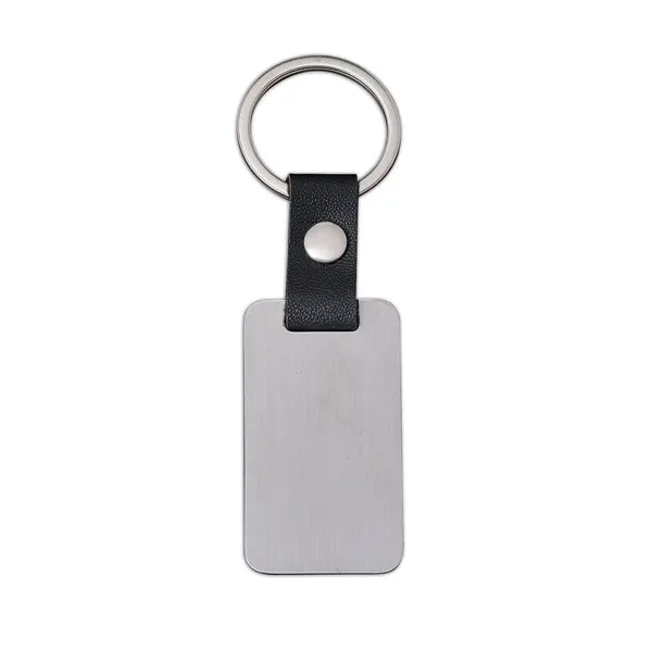 Metal Dog Tag Leather Keychain for Holiday Promotions