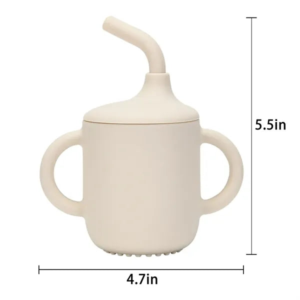 7 OZ. Silicone Straw Cup with Handles for Toddlers