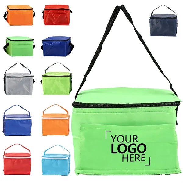 210D Polyester 6-Can Cooler Bag with PEVA Lining
