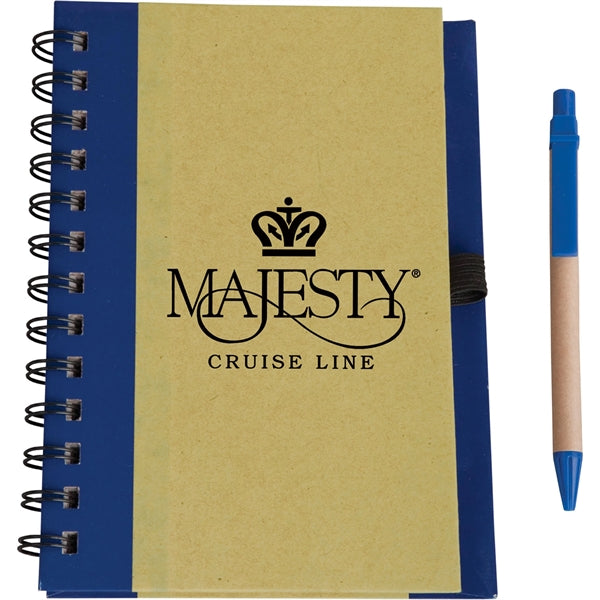 Eco Spiral Notebook with Paper Barrel Pen