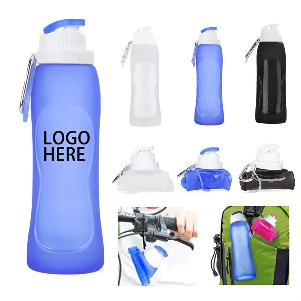 17 OZ. Foldable Silicone Sports Water Bottle