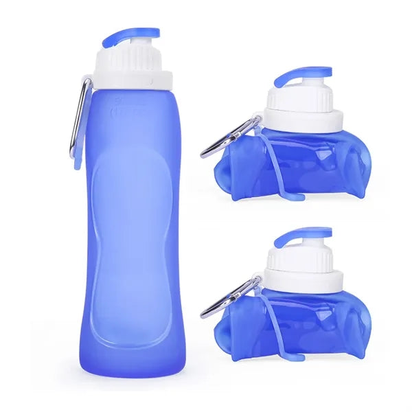 17 OZ. Foldable Silicone Sports Water Bottle