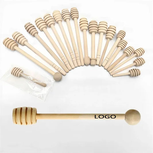 Natural Wood Honey Dipper Stick For Syrup And Jam