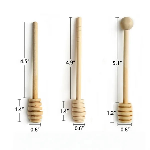 Natural Wood Honey Dipper Stick For Syrup And Jam